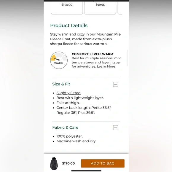 Woman’s L.L.Bean Mountain Pile Fleece Coat, size XL - Picture 14 of 14